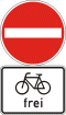 Schild Einfahrt in die Einbahnstraße erlaubt